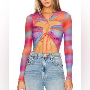 🌈 NWT! REVOLVE Camila Coelho Jeramie Rainbow Bodysuit